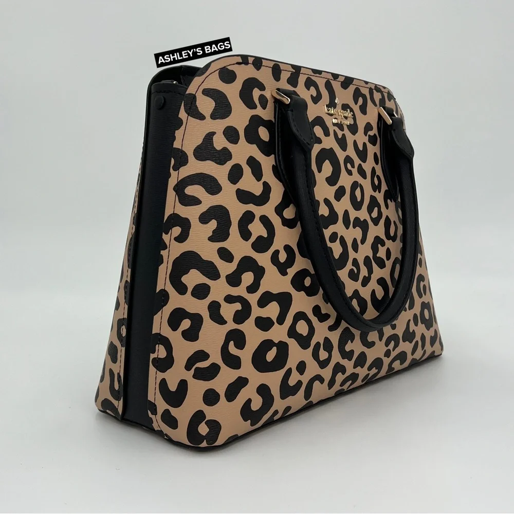 Kate Spade Darcy Leopard Cheetah Large Satchel Tote Crossbody